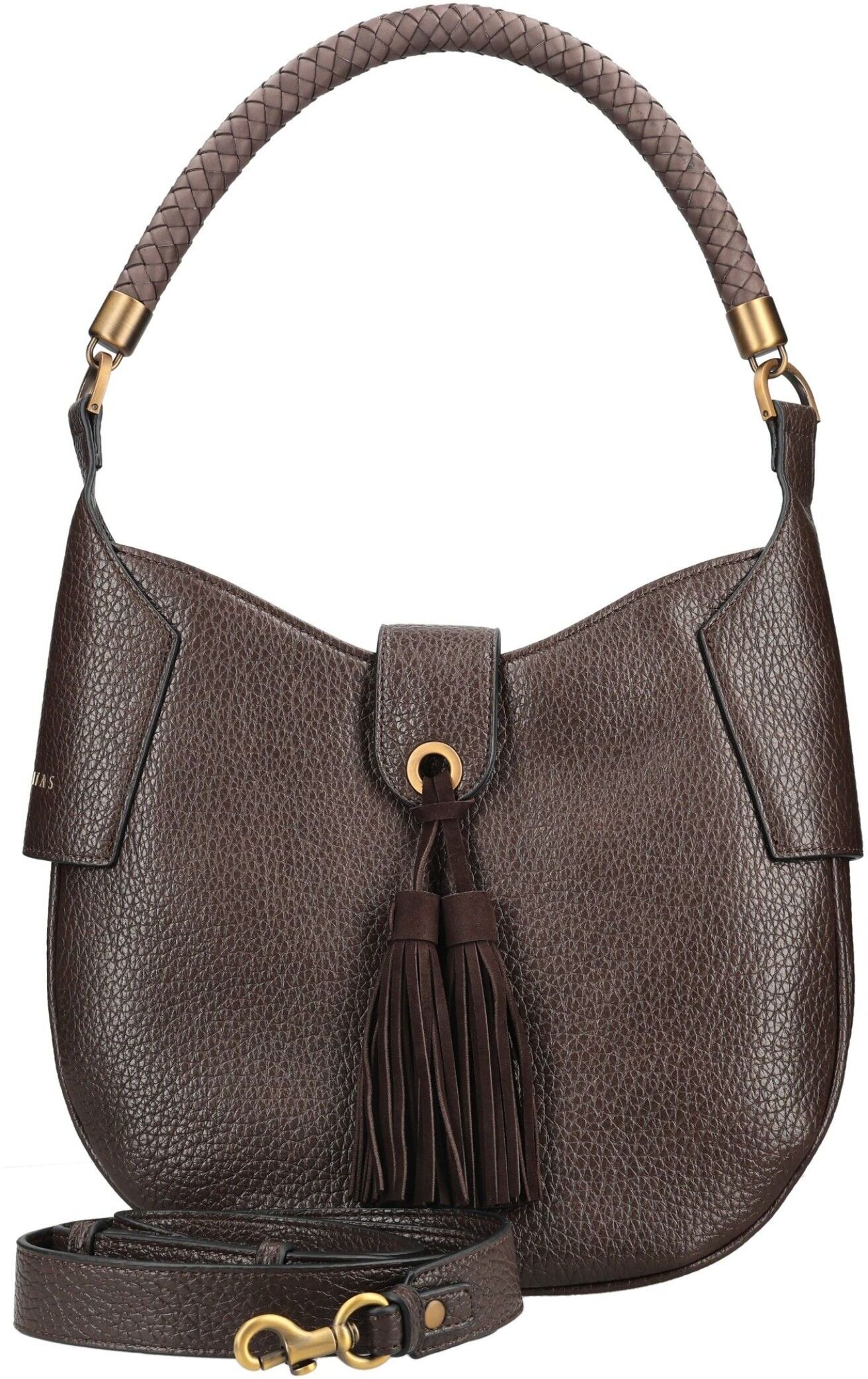 Henkeltasche HISPANITAS "Hispanitas Taschen Lederimitat", Damen, Gr. onesize, braun (espresso), Lederimitat, Taschen