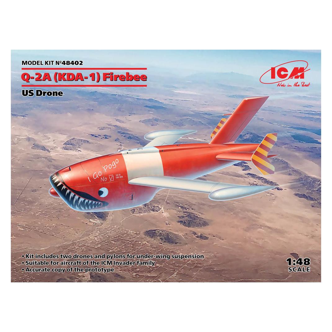 ICM Q-2A (KDA-1) Firebee, US Drone (2 airplanes and pilons) (48402)