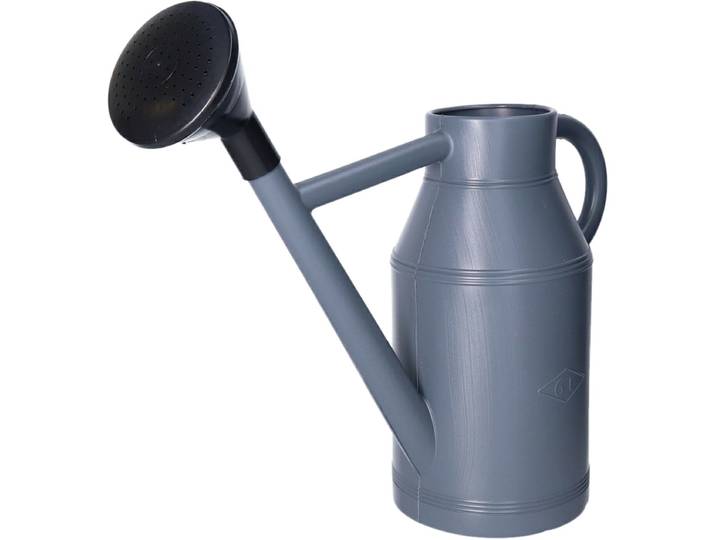 EDA Gieter - grijs - kunststof - zwarte broeskop - 6 liter - Gieters voor buiten