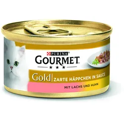 Gourmet Gold Zarte Häppchen in Sauce mit Lachs & Huhn 12x85 g