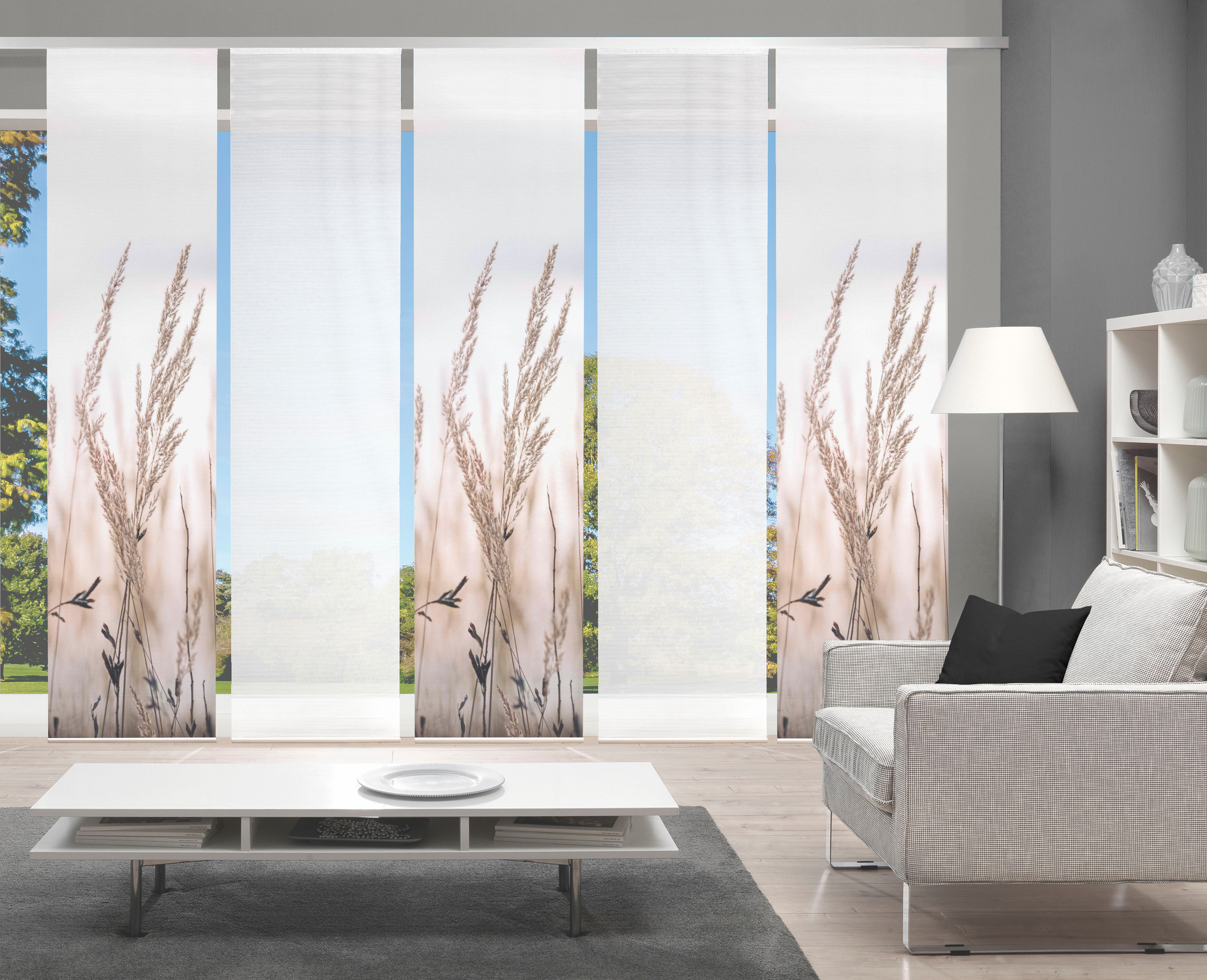 Schiebegardine VISION S "RELVA", beige (natur), B:60cm H:260cm, Polyester, Gardinen, Schiebegardine, DIGITALDRUCK natur 260cm, Paneelwagen, 60cm