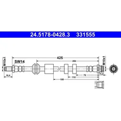 Bremsschlauch ATE 24.5178-0428.3 für Volvo XC60 I