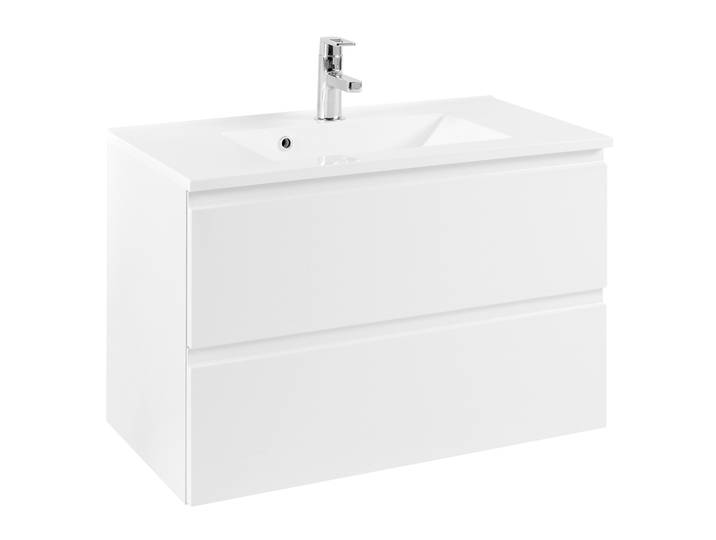 Waschtisch WELLTIME Cardiff , weiss (weiß), B:80cm H:5cm T:47cm, Waschtische, Waschtisch, Breite 80 cm