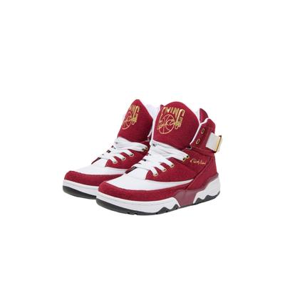 Sneaker EWING "Ewing EWING 33 HI x ODB", Herren, Gr. 42.5, rot (burgundy, gold, weiß), Leder, Schuhe Sneaker
