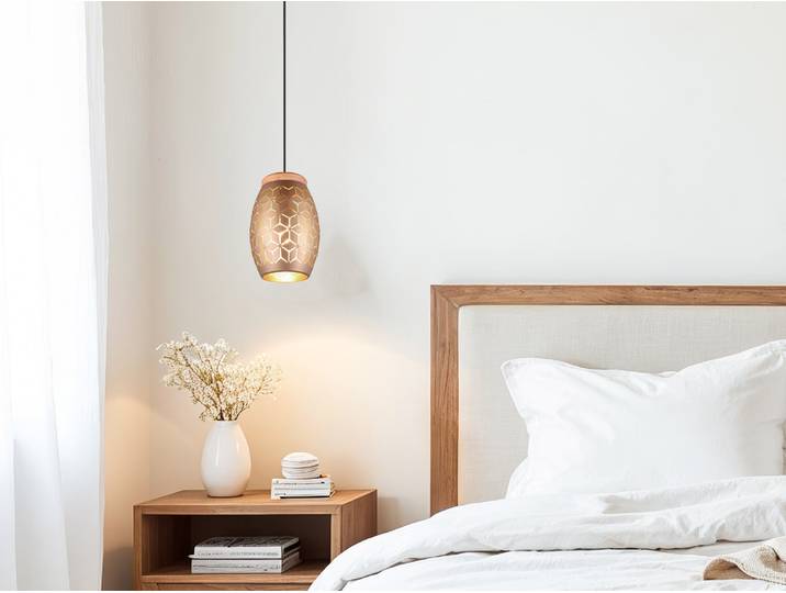 Trio Leuchten Pendelleuchte Bidar E27, beige, Metall
