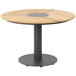 Gartenesstisch Peace aus Teakholz & Aluminium, Ø110 cm, Anthrazit
