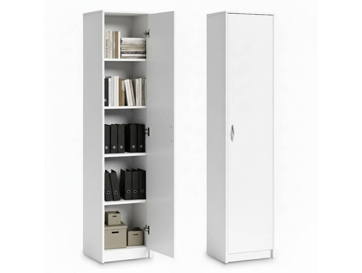 Home Collective Mehrzweckschrank mit 4 Einlegeböden 50 cm Breite in weiß, Weiß, 50x180x35 cm, Waschküche, Mehrzweckschränke