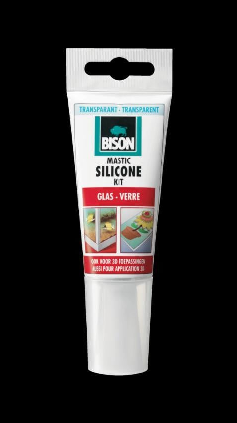Bison Siliconenkit voor Glas, Transparant, 60 ml