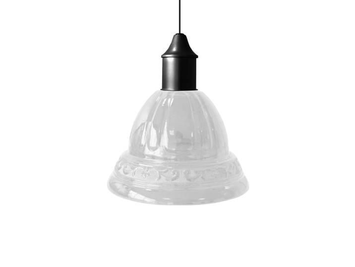 Suspension métal cable tulipe transparent D16,5cm