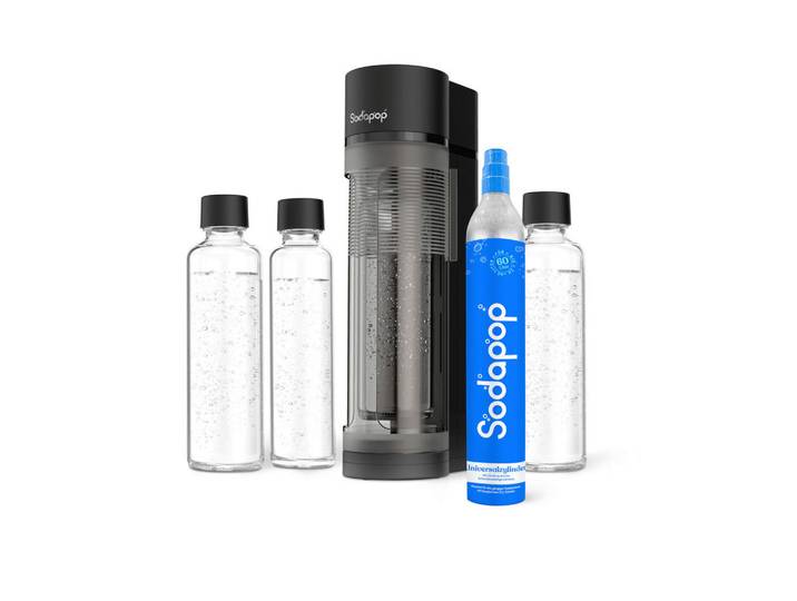 Sodapop Wassersprudler Logan, Schwarz, Kunststoff, 11.2x42.6x18.8 cm, Lfgb, FSC Mix, Geschirr, Wasseraufbereitung, Wassersprudler