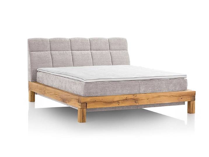 Boxspringbett ASPEN hellgrau 180x200cm halbfest