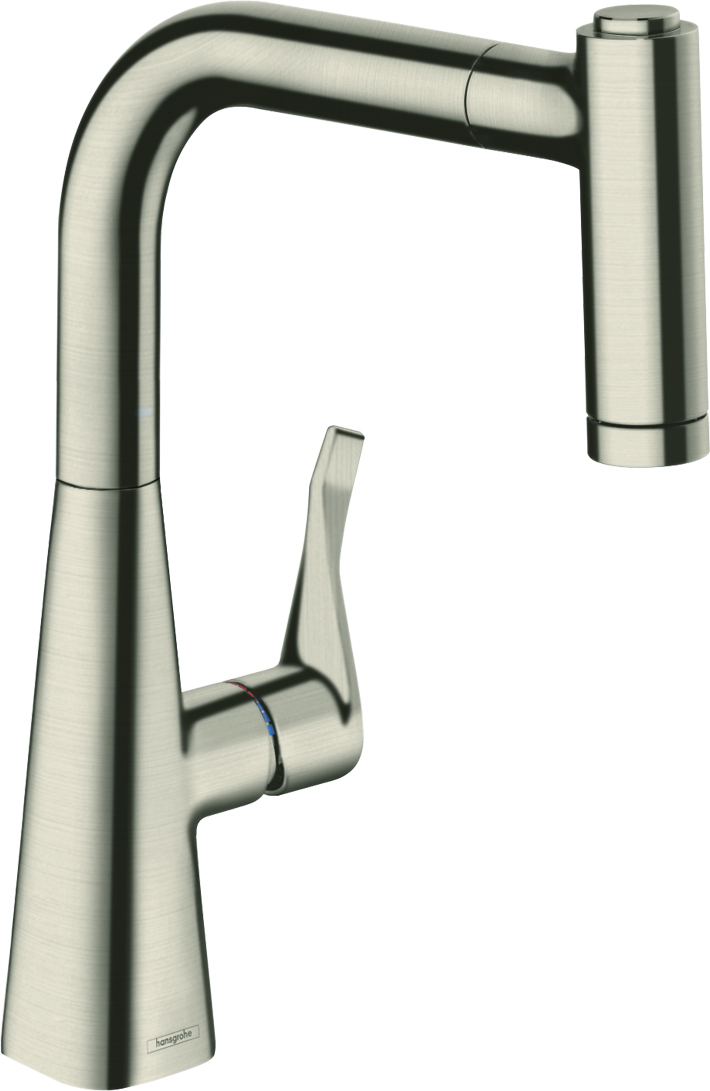 Hansgrohe Metris M7116-H220 mélangeur de cuisine Inox optique, avec sBox, avec douchette extensible