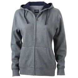 Damen Lifestyle Kapuzen-Sweatjacke "JN962" - S - grey-melange