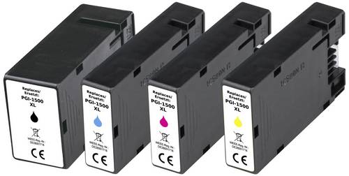 Renkforce Druckerpatrone ersetzt Canon PGI-1500BK XL, PGI-1500C XL, PGI-1500M XL, PGI-1500Y XL Kompatibel Kombi-Pack Schwarz