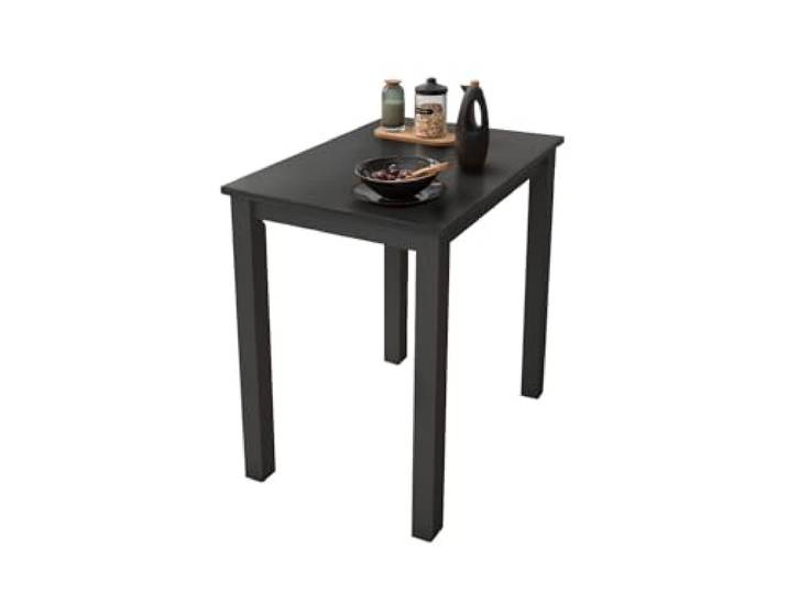 Woodroom Kota Kleiner Esstisch 70 x 50 cm – Massivholz Küchentisch, Schwarz KOMPAKTER MASSIVHOLZTISCH – Platzsparender Tisch für Singles, WG-Zimmer und kleine Apartments – zum Essen und Arbeiten.