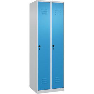 CP-Möbel Spind Classic PLUS, lichtblau, 2 Abteile, mit Drehriegelschloss, 60 x 185 cm