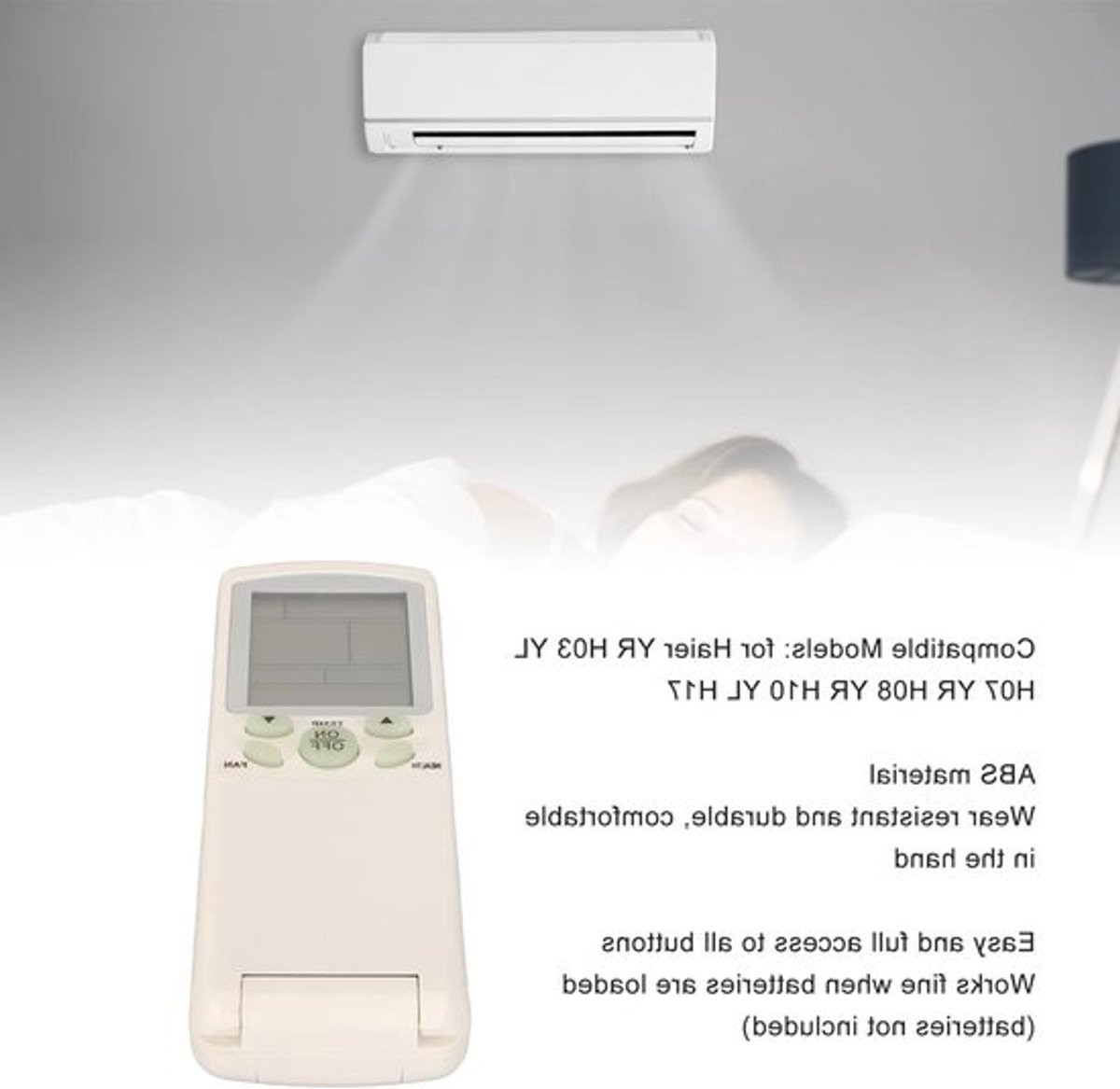 Vervangende Afstandsbediening voor Airconditioners, Compacte AC Afstandsbediening zonder Programmeren, Direct Gebruiksklaar