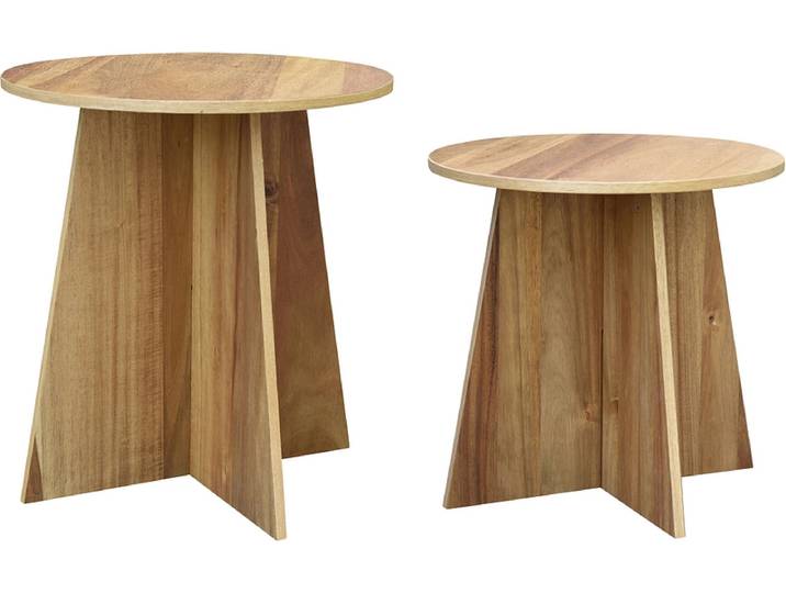 2 Beistelltische LYVA 45x45x49cm braun