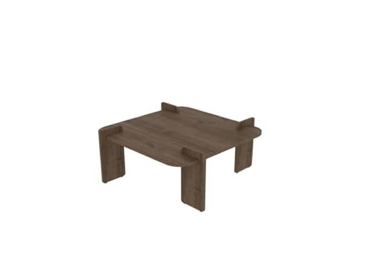 Hanah Home Modern Walnut Coffee Table, 90 x 35 x 90 cm 100% Melamine Coated Chipboard Stylish & Functional Design for Living Room Easy Assembly Required