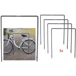 Baumarktplus 5x Fahrradanlehnbügel 115x76 cm Flachstahl pulverbeschichtet zum Einbetonieren Anthrazit Typ U