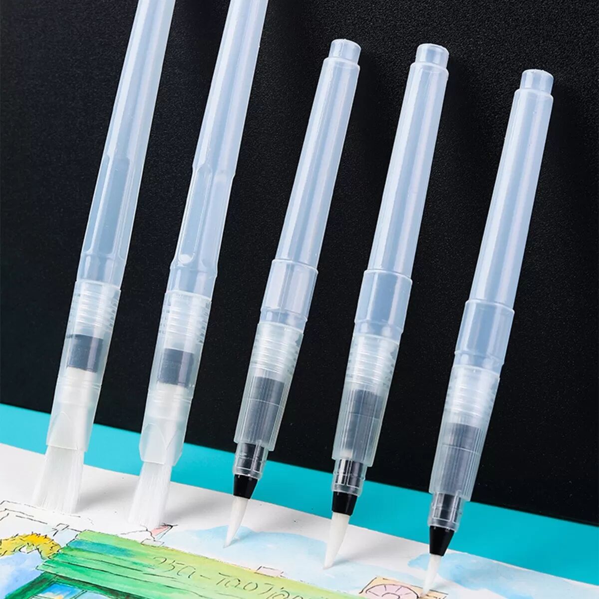 INF 12 Stück Aquarellpinsel Stifte Set - Nachfüllbare Wasserpinsel zum Malen