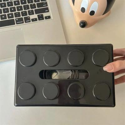 Inspire Select Creative Cartoon Building Block Tissue Box Decorative Household Napkin Storage Organizer black