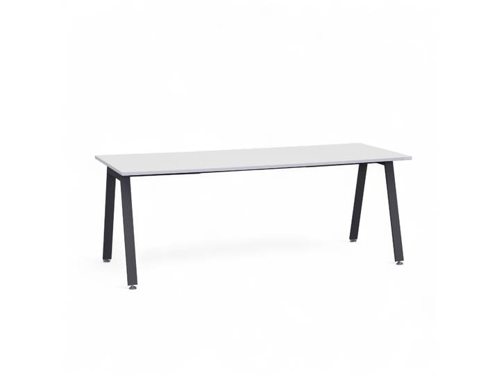Bürotisch Tradingzone Sem 200x90 cm, Weissgrau/Schwarz, Rechteckig, Neu, Tisch - Hochwertig & langlebig