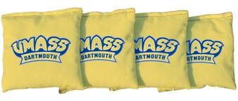 Skip's Garage Massachusetts Dartmouth UMASS Corsairs Yellow Cornhole Bags