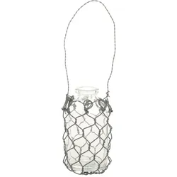Chic Antique Fil de fer Windlicht aus Glas, Höhe 10, ∅ 5,5 cm