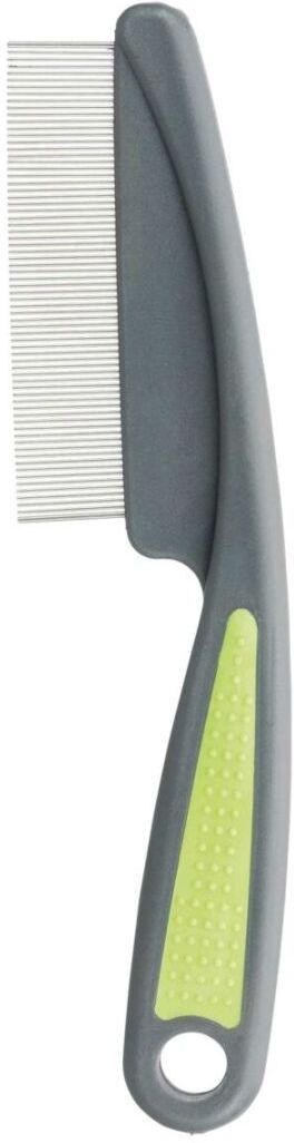 TRIXIE Floh- und Staubkamm, Kunststoff / Metallzinken, 15 cm, grün