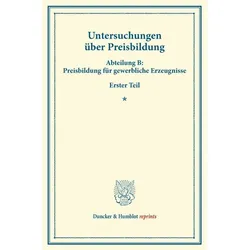 Untersuchungen über Preisbildung., Fachbücher von DUNCKER & HUMBLOT.