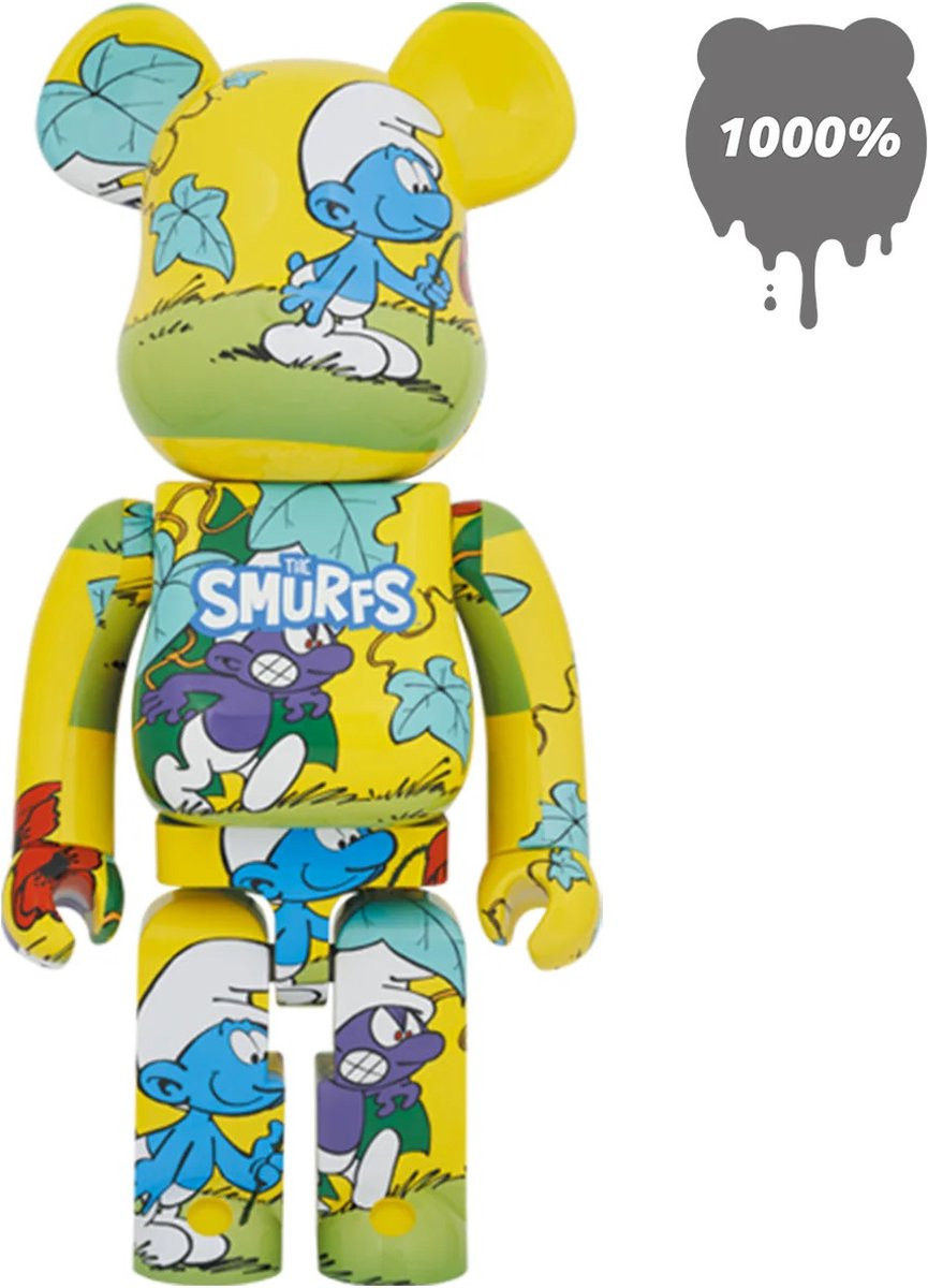 Bearbrick 1000% The Smurfs Verzamelbeeld The Purple Smurfs Hoogte: 70 cm