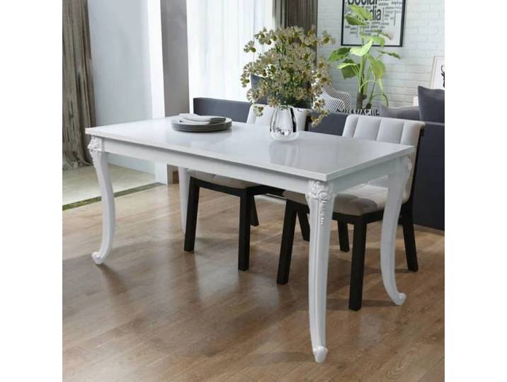 SALE 2025 Table à manger - table de dîner 116x66x76 cm - Blanc brillant - 15 45 Kg 2412