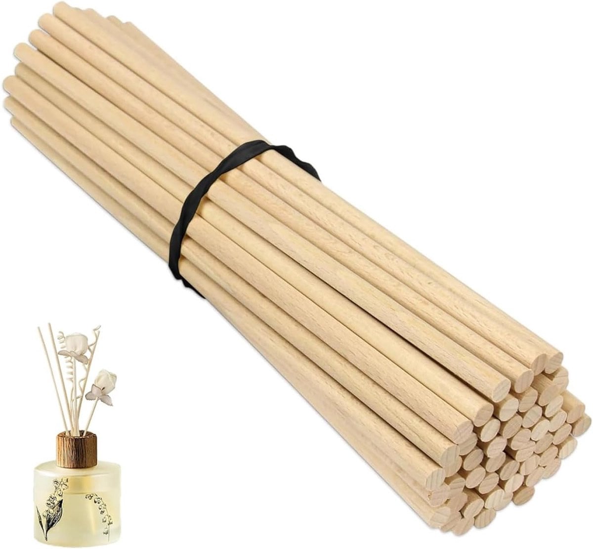 100 Rotan geurstokjes voor aromatherapie en kamergeur, navulverpakking voor geurverspreider