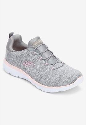 Wide Width Women's The Summits Quick Getaway Sneaker by Skechers in Grey Wide (Size 8 1/2 W)