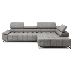 Ecksofa Palladio Stoff Grau Nebel