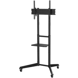 Aisens SOPORTE SUELO RUEDAS BANDEJA DVD PANTALLA 50KG 37-70 (50 kg, 37" - 70"), TV Ständer, Schwarz