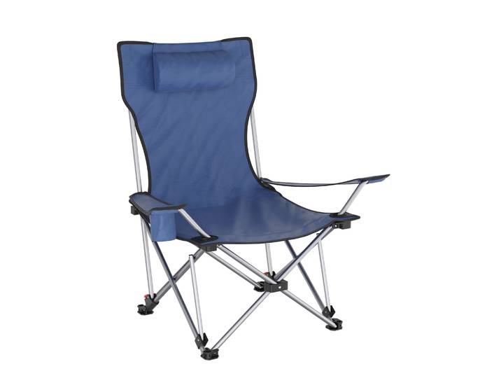 Campingstuhl faltbar ZENDER mit Beinauflage blau