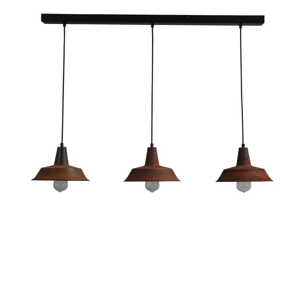 Masterlight Industria 25 Hanglamp - 3-lichts - Roestbruin - Industrieel Design