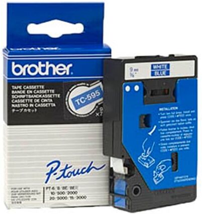 Brother TC-595 fita branco sobre azul 9 mm