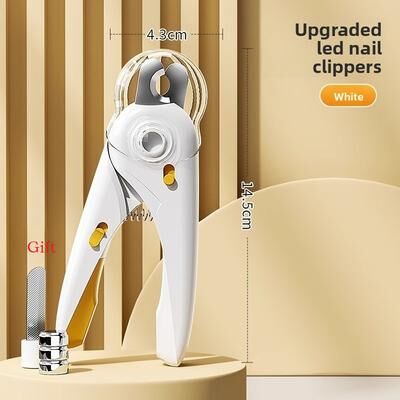 Happy Pet Pantry LED Cat Nail Clippers For Dogs & Small Pets Safe Precision Grooming Tool With Light white
