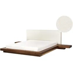 BETT mit LED 160/200 cm MDF-Platte Braun Zen