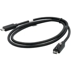 Exsys USB 3.2 Kabel 2x1 C->C 2m black mit einer Schraube verriegelbar (2 m, 100 W), USB Kabel