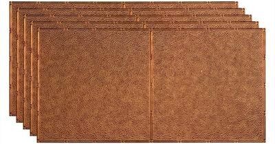 Fasade FASÄDE Border Fill Decorative Vinyl 2ft x 4ft Glue Up Ceiling Panel in Antique Bronze (5 Pack)