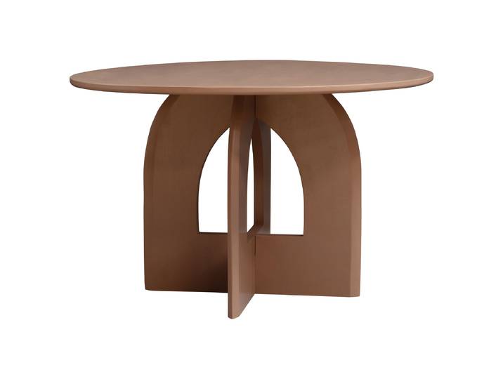 Massiver Esstisch NAMOSO Ø 120cm Beige/Cappuccino