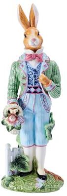 FF JARDIN RABBIT FIGURINE MALE GB Fitz and Floyd Jardin Rabbit Figurine, Male, 16 Inch