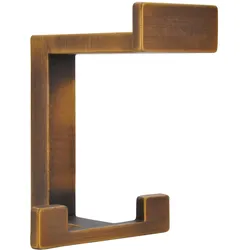 Siro, Kleiderhaken + Wandgarderobe, Huthaken Doradus Breite 70 mm, H 92 mm, Zinkdruckguss Messing schwarz gebuerstet