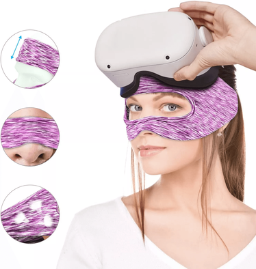 DynamicDeals Adjustable VR Eye Mask Face Cover Fit For Oculus Quest, Breathable & Washable VR Sweatproof Mask Adjustable VR Eye Mask Face Cover Fit For Oculus Quest, Breathable & Washable VR Sweatproof Mask