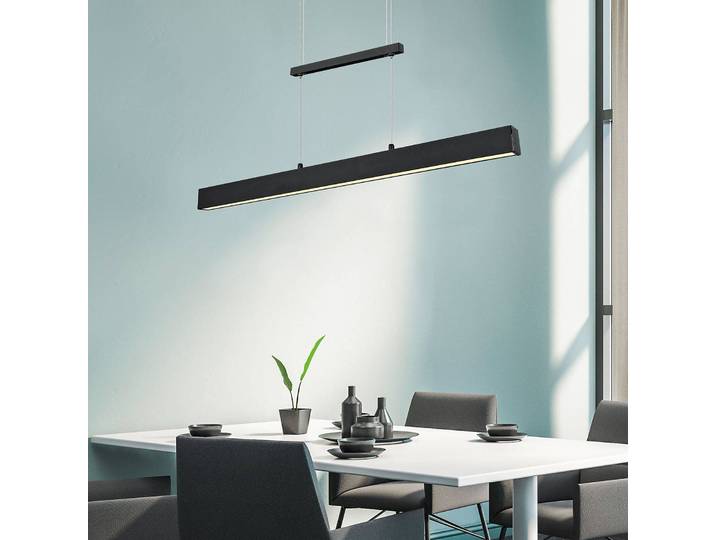Reality Leuchten Hängelampe Paros, dimmbar, schwarz, für Wohn- / Esszimmer, Metall, Modern