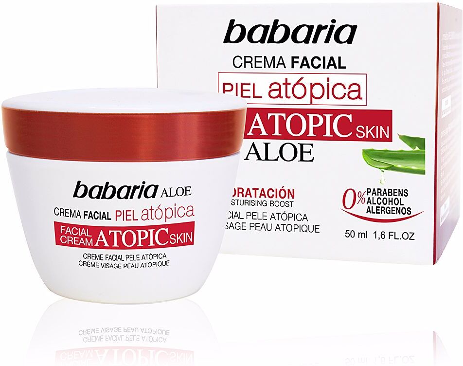 Babaria Atopic Skin creme facial de aloe vera 0% 50 ml